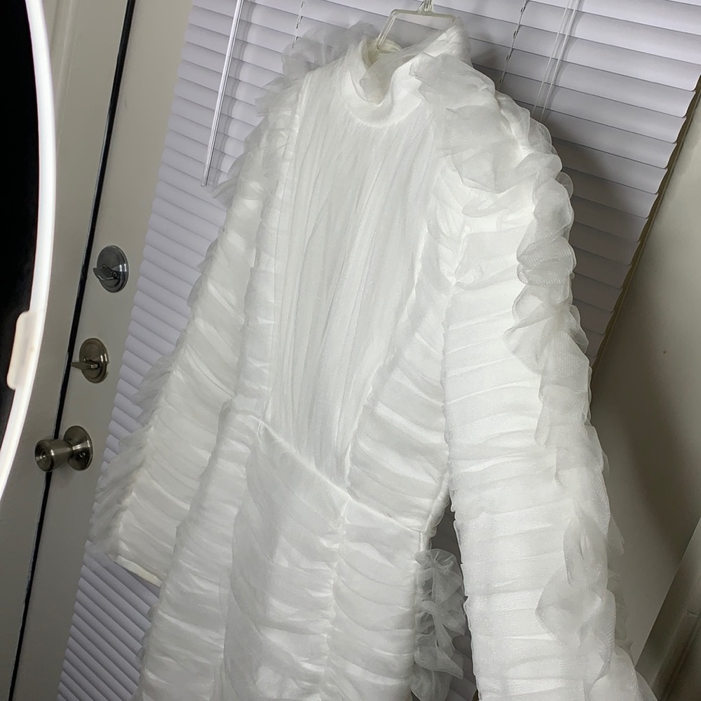 White chiffon bodycon dress
